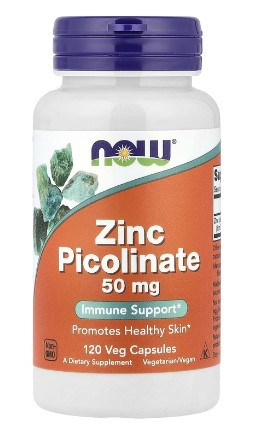 NOW Zinc Picolinate 50 mg 120 Veg Capsules — 65fit