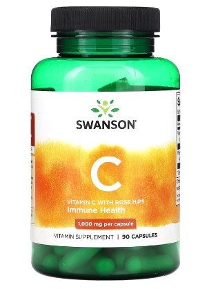#Swanson Vitamin C with Rose Hips 1,000 mg 90 Caps фото 1 — 65fit