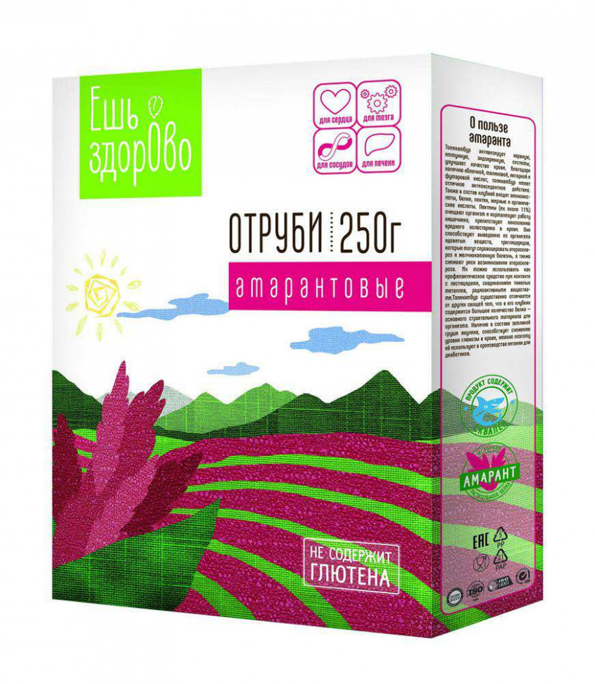 ЕШЬ ЗДОРОВО Отруби амарантовые, без глютена 250г фото 1 — 65fit