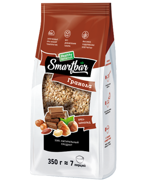 Гранола с орехом и шоколадом 350гр, Smartbar — 65fit