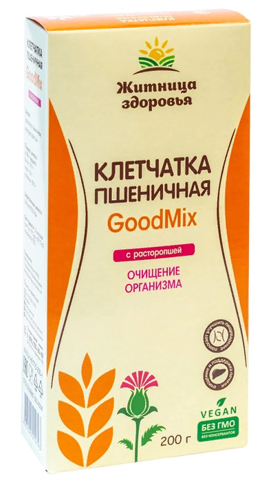 ЖИТНИЦА ЗДОРОВЬЯ Клетчатка пшеничная с мукой расторопши 200г фото 1 — 65fit