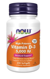 #NOW Vitamin D-3 5000 ME 240 cap фото 1 — 65fit