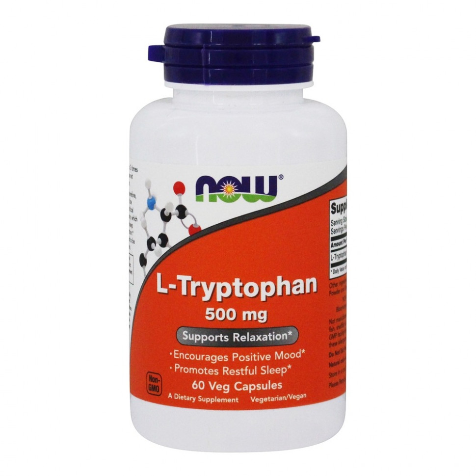 #NOW L-Tryptophan 500mg 60 caps фото 1 — 65fit