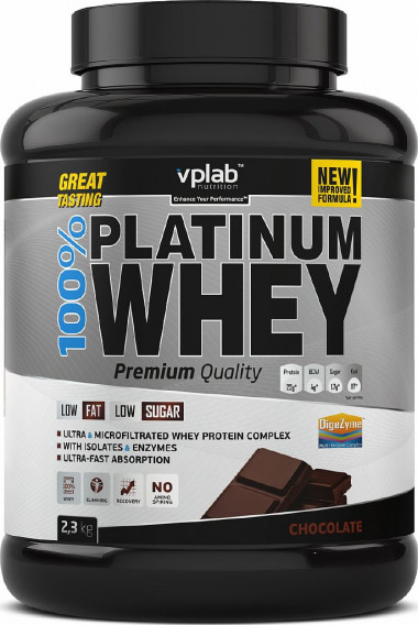 VPLAB 100% PLATINUM WHEY Протеин &quot;Шоколад&quot; банка 2,3 кг — 65fit