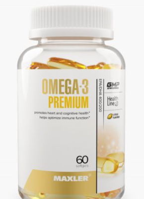 # MAXLER  Omega 3 Premium 120 softgels фото 1 — 65fit