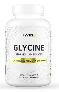 1WIN  Глицин в капсулах, 1200мг 90 капсул., бад — 65fit