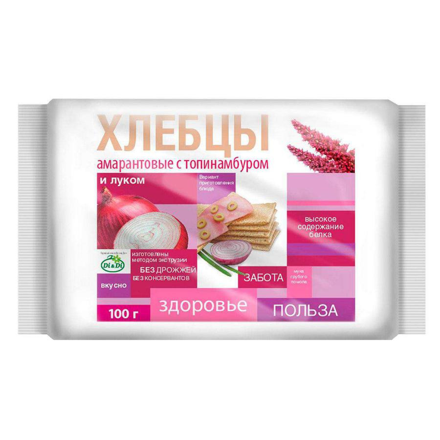 Di&Di Хлебцы амарантовые с топинамбуром и луком 100г фото 1 — 65fit
