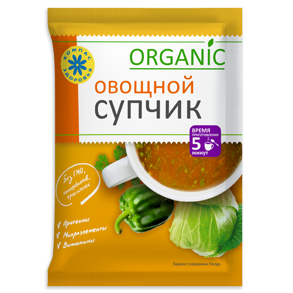 КОМПАС ЗДОРОВЬЯ Суп-пюре овощной 30г фото 1 — 65fit