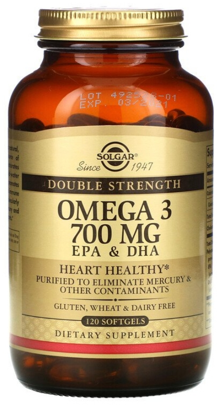 #SOLGAR Double Strenght Omega-3 700mg 120cap фото 1 — 65fit