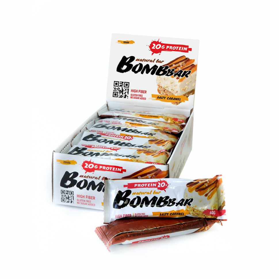 BOMBBAR Батончик неглазированный "Соленая карамель" 60г фото 1 — 65fit