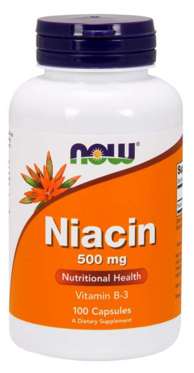 NOW Niacin 500 mg 100 Capsules — 65fit