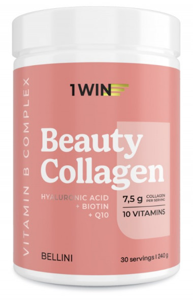 1WIN Коллаген комплекс Beauty + B-complex,Беллини, 240г, 30пор. бад — 65fit