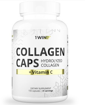 1WIN Коллаген морской в капсулах + Витамин С, 155 капсул, бад — 65fit