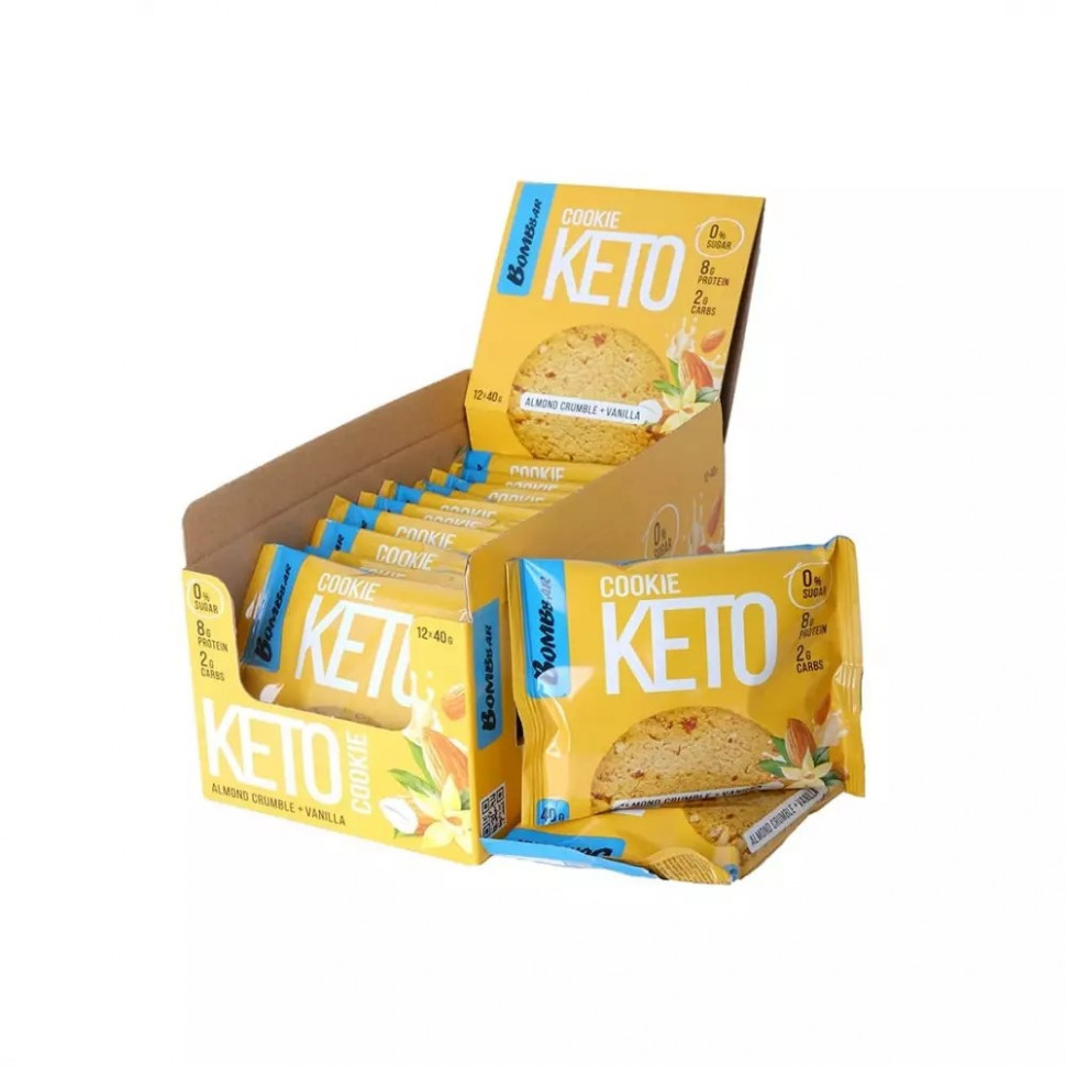BOMBBAR KETO Печенье миндальный крамбл с ванилью 40г фото 1 — 65fit