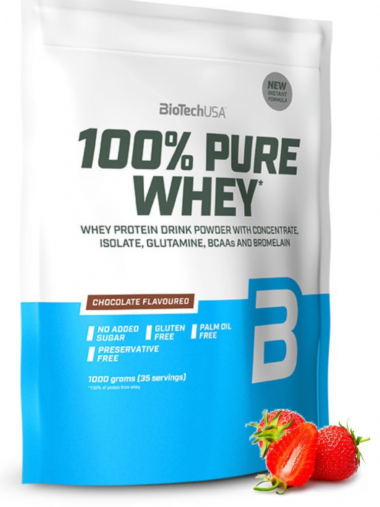 #BioTech Pure Whey 1000g (Клубника) — 65fit