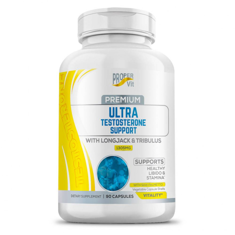 #PROPER VIT  Ultra Testosterone Support  with longjack fnd tribulus 1305mg 90cap фото 1 — 65fit