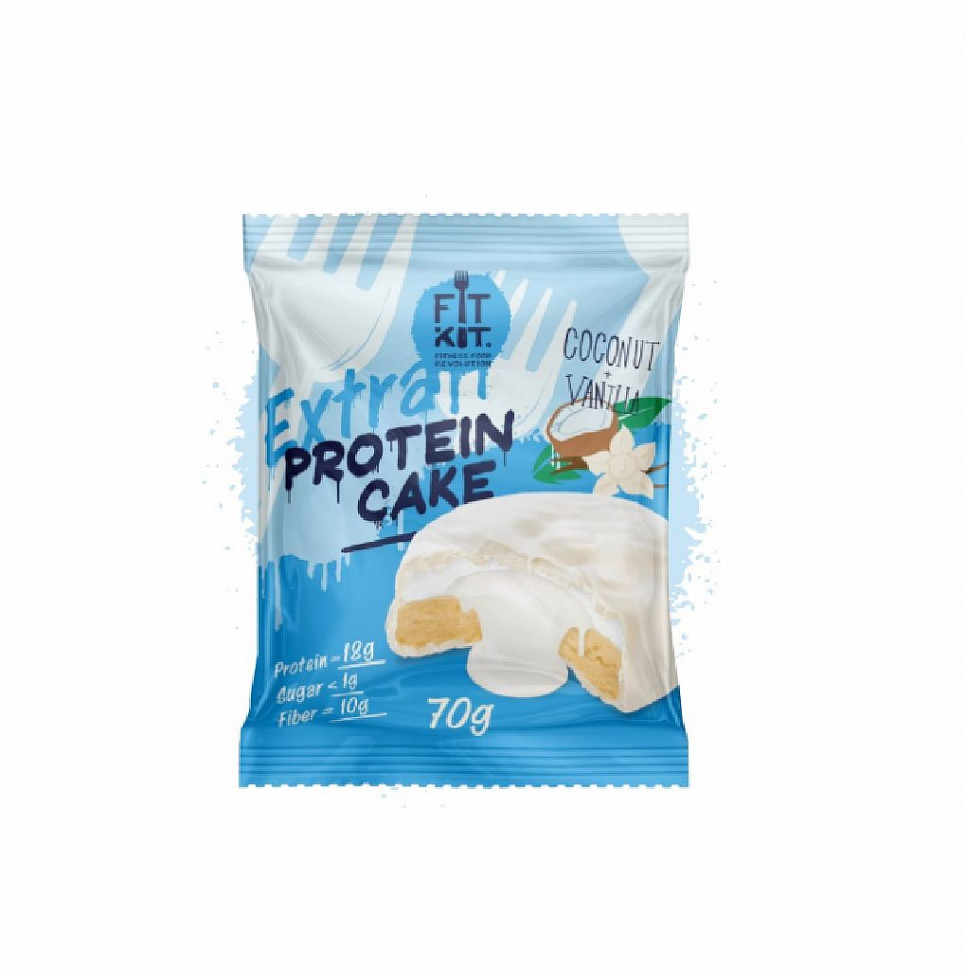 #FIT KIT EXTRA Protein Cake кокос-ваниль 70г/24 фото 1 — 65fit
