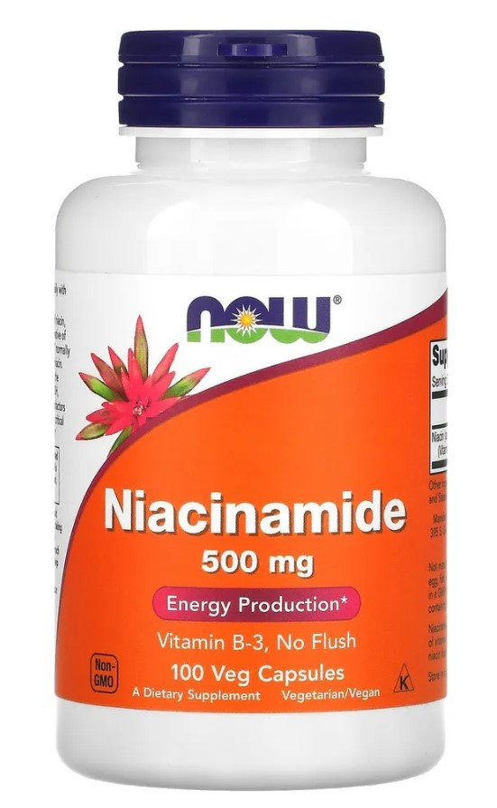 #NOW Niacinamide 500mg 100 vcaps фото 1 — 65fit