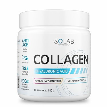 SOLAB Коллаген + hyal.acid + вит.С, Манго-маракуйа, 180г, 30 порц. бад фото 1 — 65fit