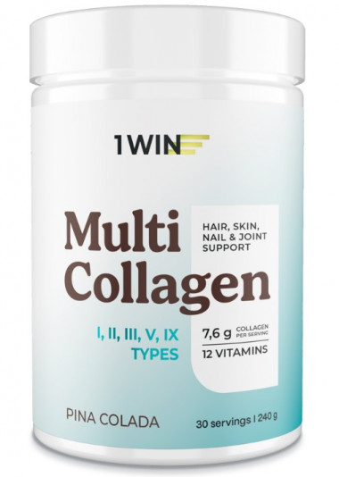 1WIN Коллаген комплекс MULTI, Пина Колада, 240г, 30пор., бад — 65fit