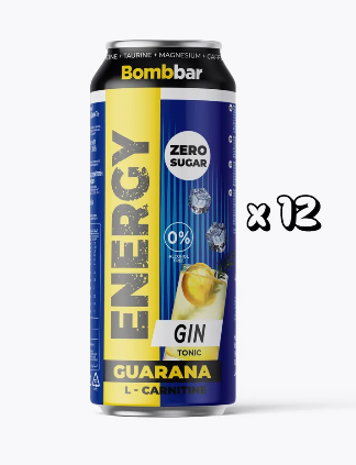 ТМ Bombbar Напиток безалкогольный тонизирующий газированный  «L-Карнитин с гуараной» со вкусом &quot;Gin and Tonic&quot; (&quot;Джин-Тоник&quot;) 450 мл — 65fit