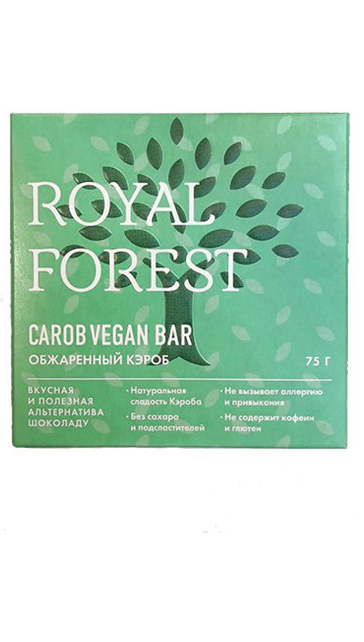 ROYAL FOREST Веганский шоколад обжаренного кэроба 75г фото 1 — 65fit