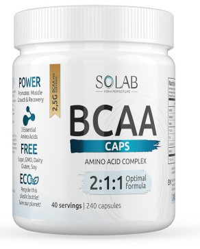 SOLAB BCAA 2:1:1., 240 капсул 40 порц., спп — 65fit