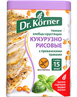 Хлебцы «Кукурузно-Рисовые» с прованскими травами 100гр, Dr.Korner фото 1 — 65fit
