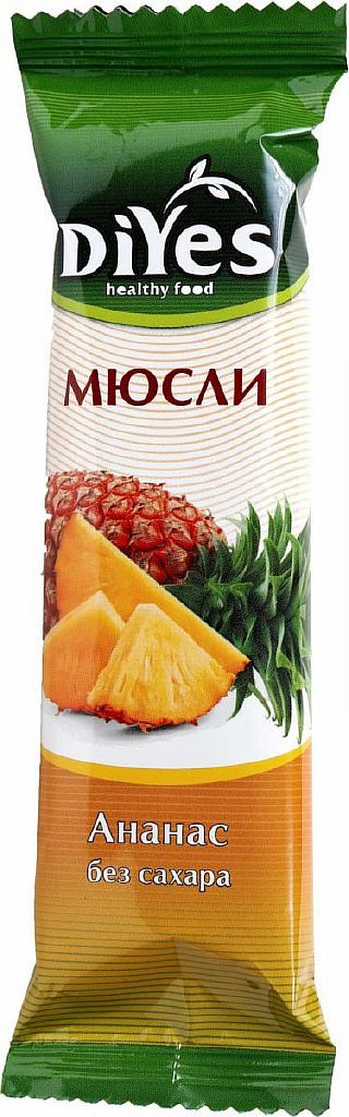 DiYes Батончик мюсли &quot;Ананас без сахара&quot; 25 г — 65fit
