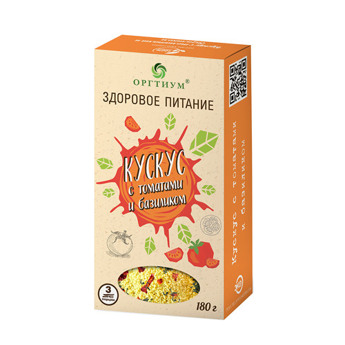 ОРГТИУМ Кускус с томатом и базиликом 180г фото 1 — 65fit
