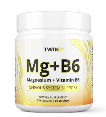 1WIN Магний + Витамин В6, 240 капсул — 65fit