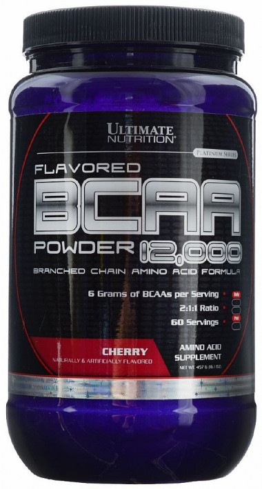 Аминокислоты BCAA 12.000 Cherry (вишня) 457 г, Ultimate Nutrition — 65fit