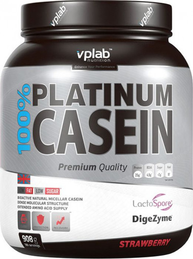 ВПЛАБ 100% Платинум Казеин 908г Клубника — 65fit