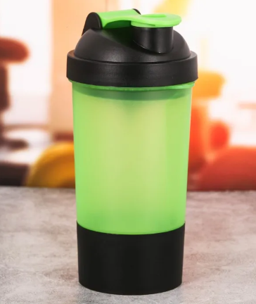 Шейкер спортивный "Вид 3", зелёный, с чашей под протеин 500 мл 3794664 фото 1 &mdash; 65fit