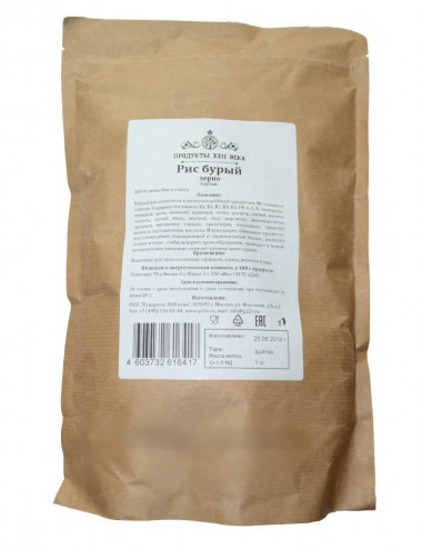 ПРОДУКТЫ XXII ВЕКА Рис бурый, зерно, дойпак 400г &mdash; 65fit