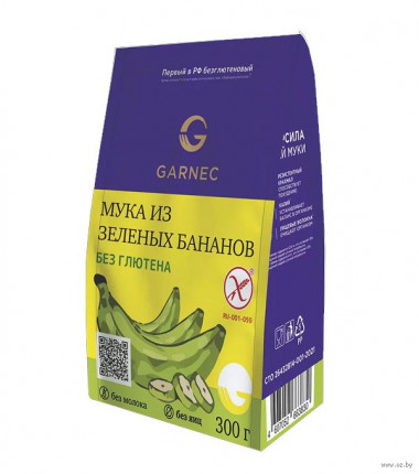 GARNEC Мука из зеленых бананов без глютена 300г — 65fit