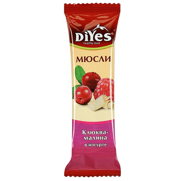 DiYes Батончик мюсли "Клюква-малина в йогурте" 25 г фото 1 — 65fit