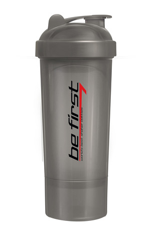 Спортивный шейкер серый 350мл, BE FIRST — 65fit