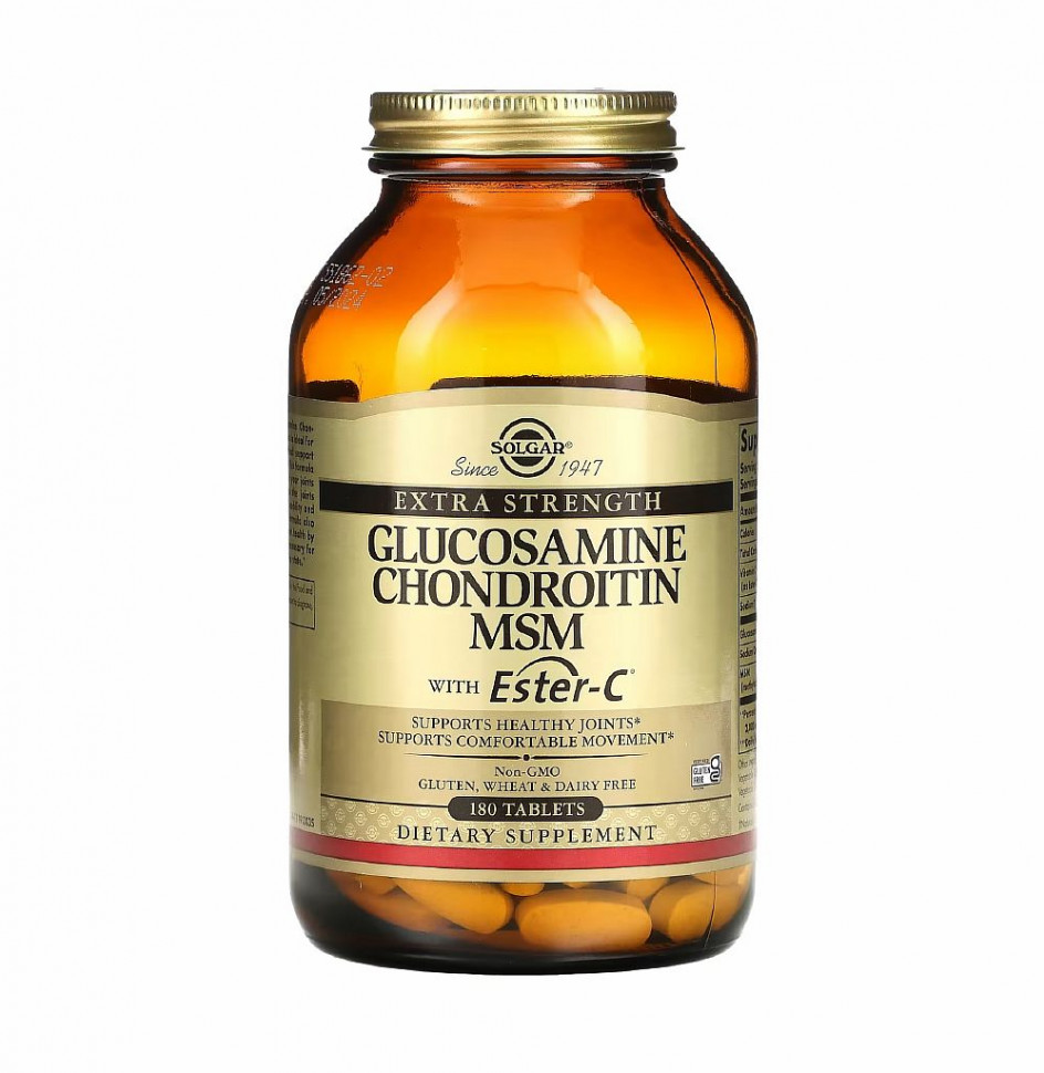 #SOLGAR Glucosamine Chondroitin MSM with Ester-C 180 Tablets фото 1 — 65fit