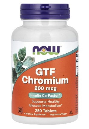 #NOW gtf Chromium 200 cg 250 Tablets — 65fit
