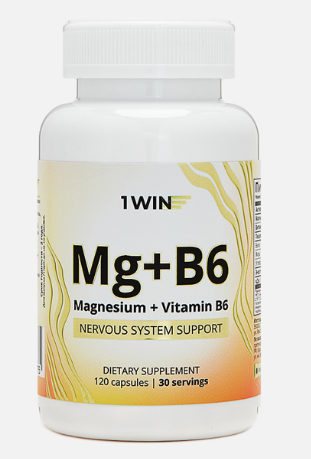1WIN Магний + Витамин В6, 120 капсул — 65fit