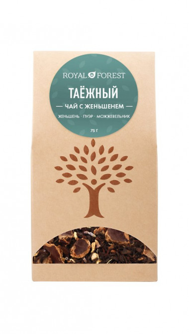 Таежный чай с женьшенем 75гр, Royal Forest — 65fit
