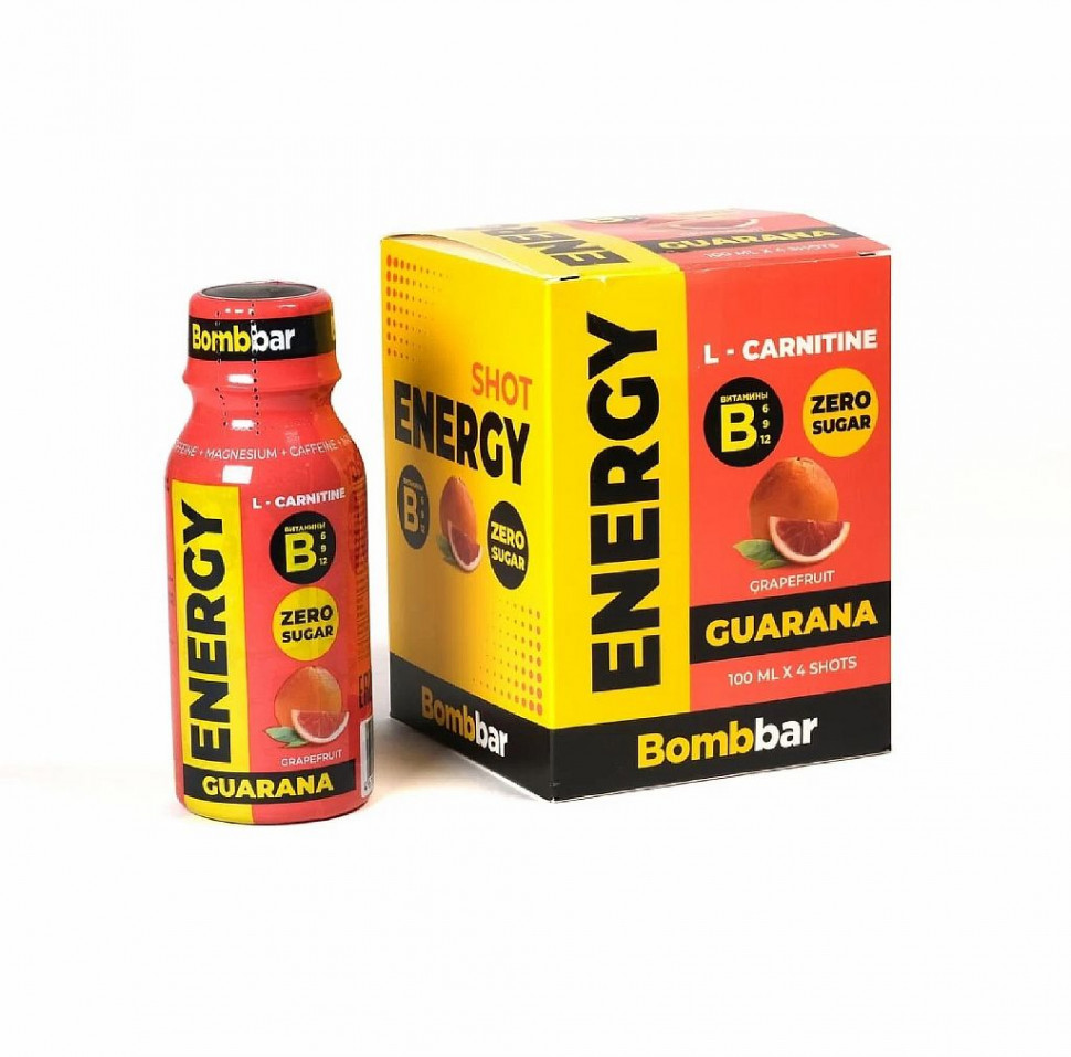 BOMBBAR Напиток б/а L-CARNITINE с Гуараной Грейпфрут 100мл фото 1 — 65fit