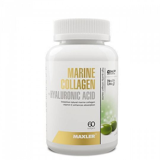 #MAXLER Marine Collagen Hyaluronic acid Complex 60 softgel фото 1 — 65fit