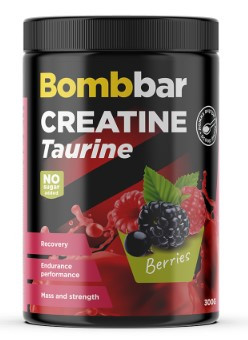 BOMBBAR Специализир.пищ.продукт д/пит.спортсменов. Коктейль "Креатин+Таурин Лесные ягоды" 300г фото 1 — 65fit