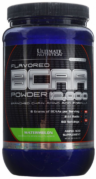 Аминокислоты BCAA 12.000 Watermelon (арбуз) 457 г, Ultimate Nutrition — 65fit