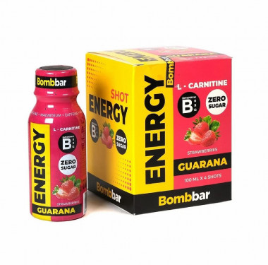 BOMBBAR Напиток б/а L-CARNITINE с Гуараной Клубника-Земляника 100мл — 65fit