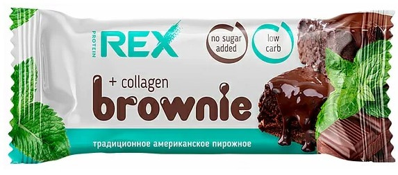 #Protein RexПироженое протеиновое брауни 50г (Мятное с коллагеном) фото 1 — 65fit
