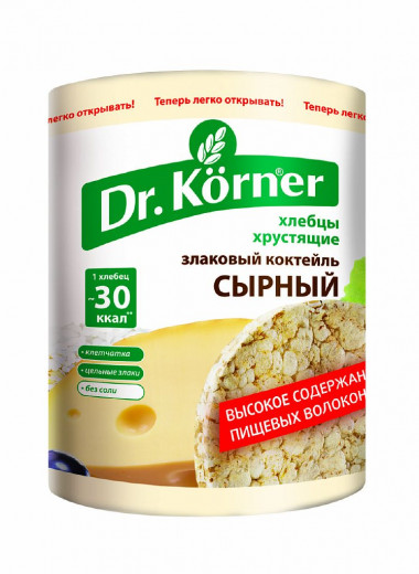 DR.KORNER Хлебцы &quot;Злаковый коктейль&quot; сырный 100г — 65fit
