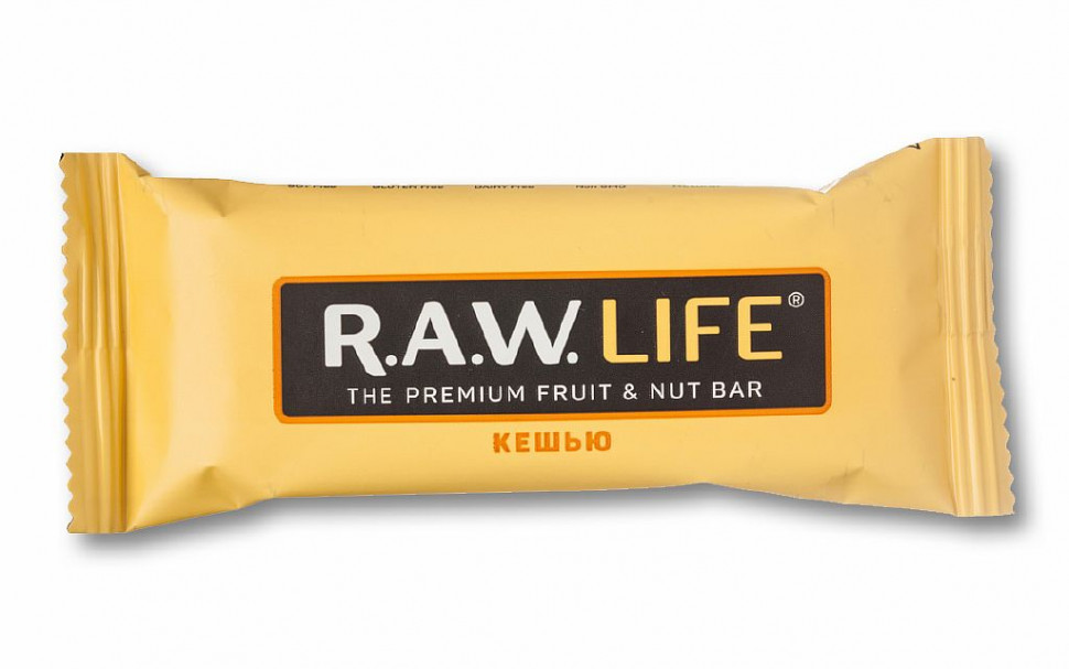 R.A.W. LIFE Батончик орехово-фруктовый Кешью 47г фото 1 — 65fit
